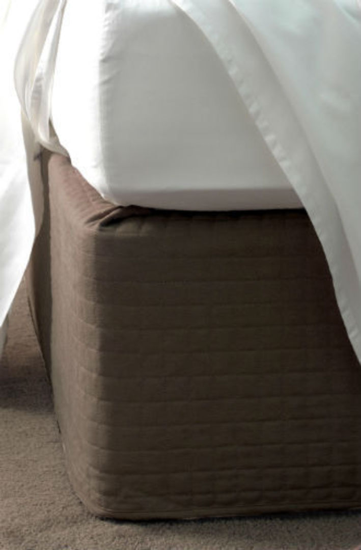 Linen House - Suede Quilted Bedwrap  Chocolate - 45cm Drop image 0